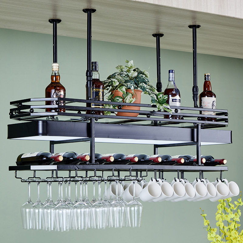 Octagonal wine glass rack upside down red wine glass rack hanging household goblet rack bar mug rack decorative red wine rack