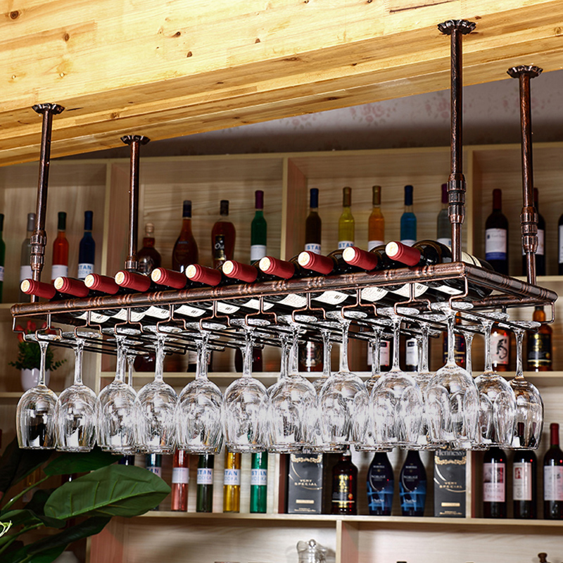 Bar European wine cup holder hanging cup holder upside down high foot cup holder household creative wine cup holder hanging high foot cup holder