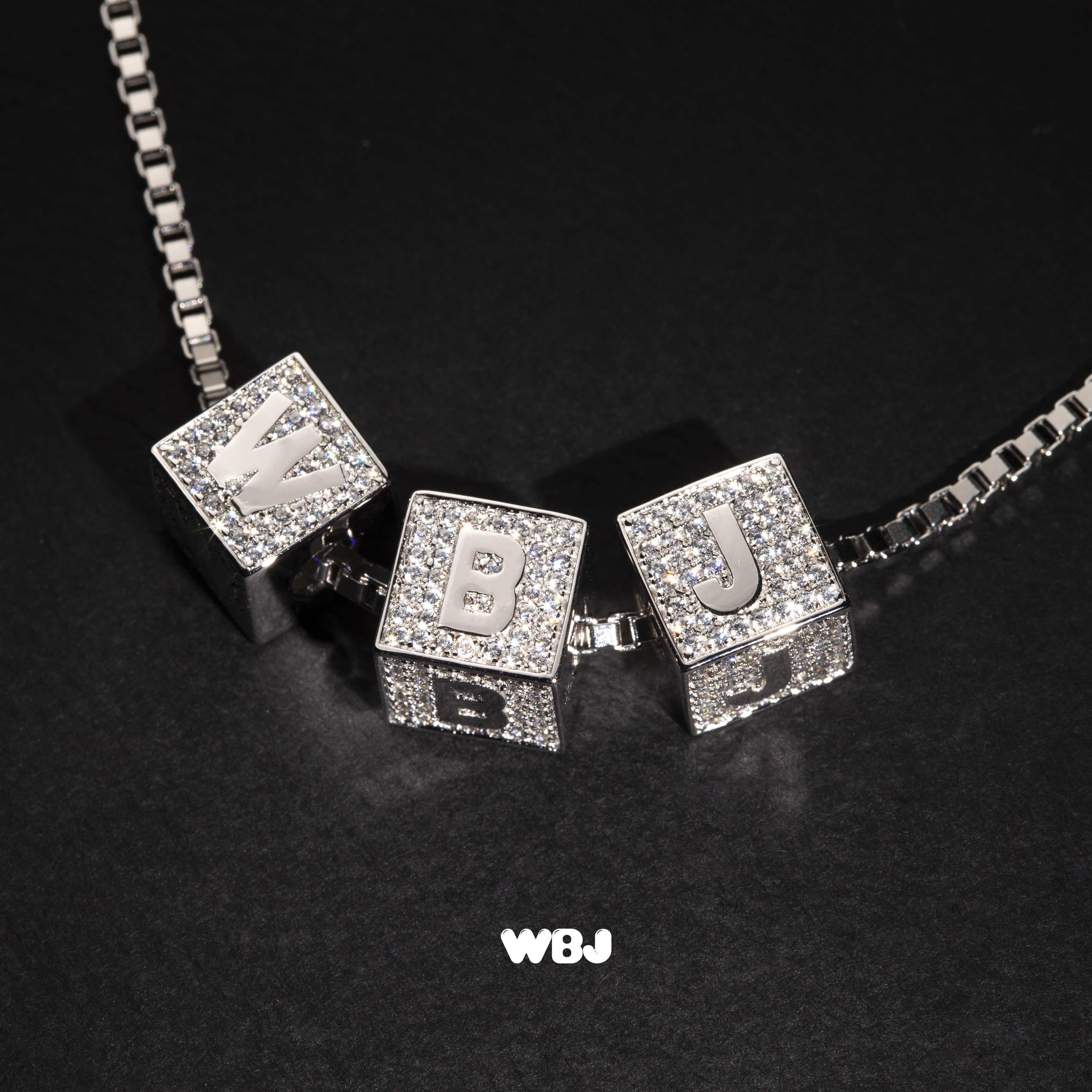 WBJ custom jewelry DIY Small Square Letter Pendant Combination Pendant 925 Sterling Silver Nationwide