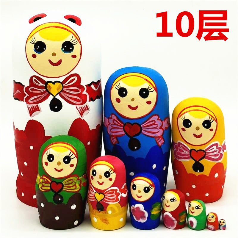 Russian nesting doll 10-story movie Chinese style creative handmade wooden products toy gift clearance