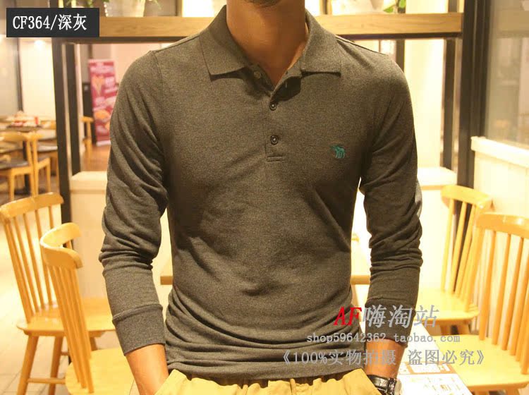 Thu đông 2018 mới af áo thun dài tay nam tự trồng ve áo kinh doanh áo thun polo cotton cotton giản dị áo phông polo