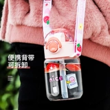 Стеклянная милая портативная переносная маленькая трубочка со стаканом для школьников