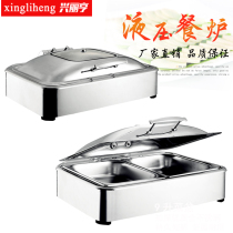  Thickened stainless steel square visual hydraulic buffet stove Hotel electric buffy stove Breakfast stove insulation tableware