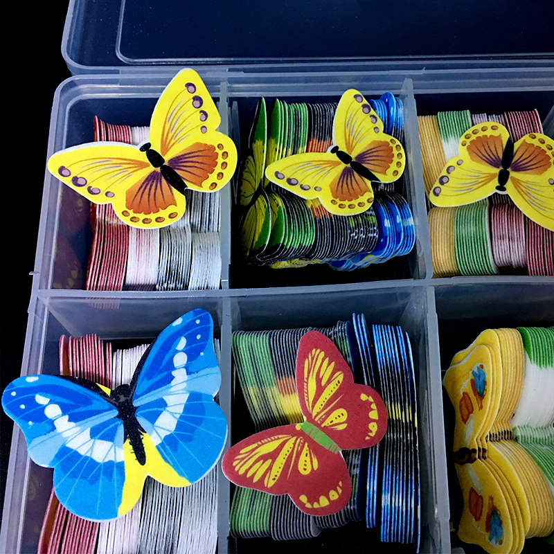 Cold Dish Decoration Pendulum Disc Accessories Glutinous Rice Paper Butterfly Cartoon Playing Cards Card Inserts Flowers Birthday Cake Decoration Baking