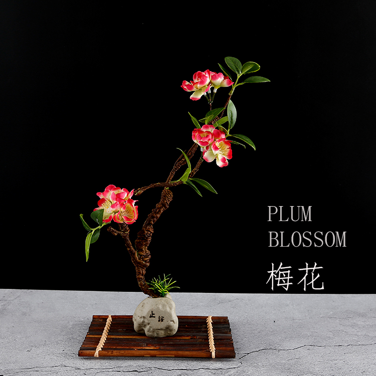 Sashimi plate dishes decorated with cold dishes creative hotel plate decoration flower grass plate decoration plum decoration small ornaments