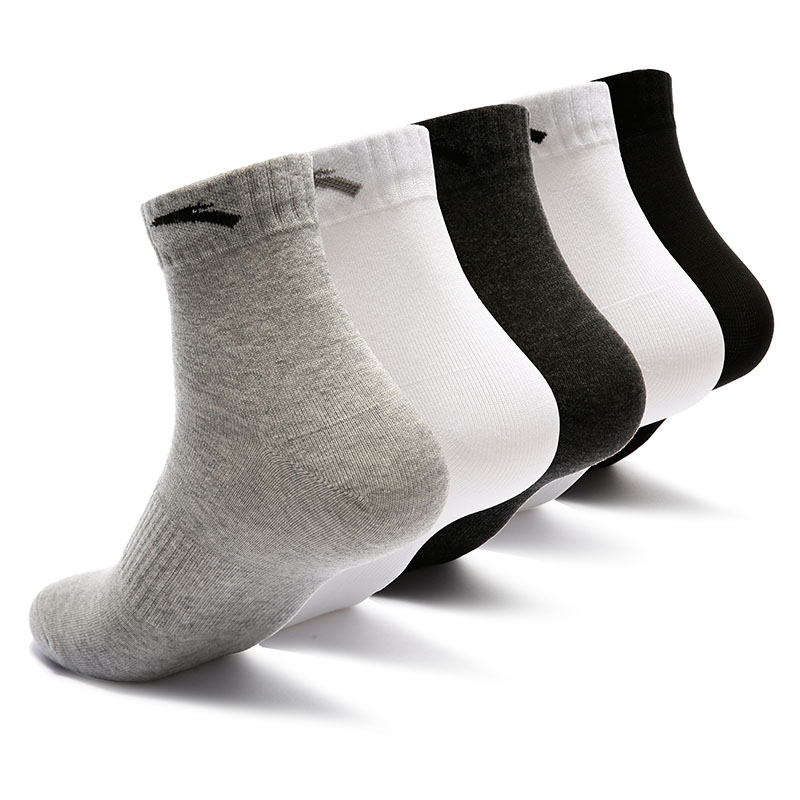 [Năm đôi kết hợp] Vớ thể thao Anta vớ nam 2019 vớ cotton thoáng khí mùa thu vớ năm màu vớ vớ sinh viên - Vớ thể thao tất