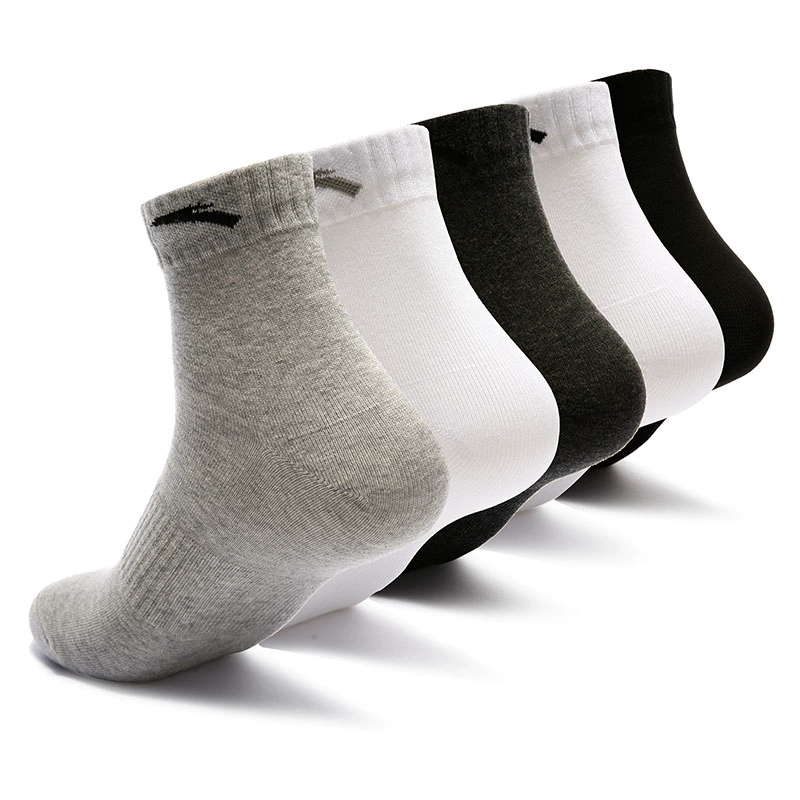 [Năm đôi kết hợp] Vớ thể thao Anta vớ nam 2019 vớ cotton thoáng khí mùa thu vớ năm màu vớ vớ sinh viên - Vớ thể thao