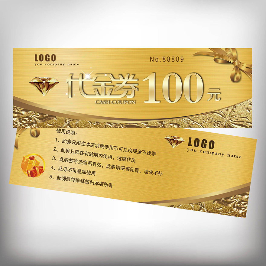 Daikin Voucher Production Design Coupon Tailor Made for design Double-sided printed ticket offset Drawing Entrance Volume Beauty Home Experience Cards Out of Cards Gift Voucher Print Cash Coupon Printed Cash Voucher