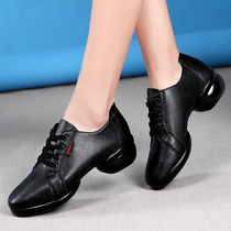 Leather dance shoes 2019 new sailors dance shoes women square dance shoes White dance shoes women soft bottom autumn and winter