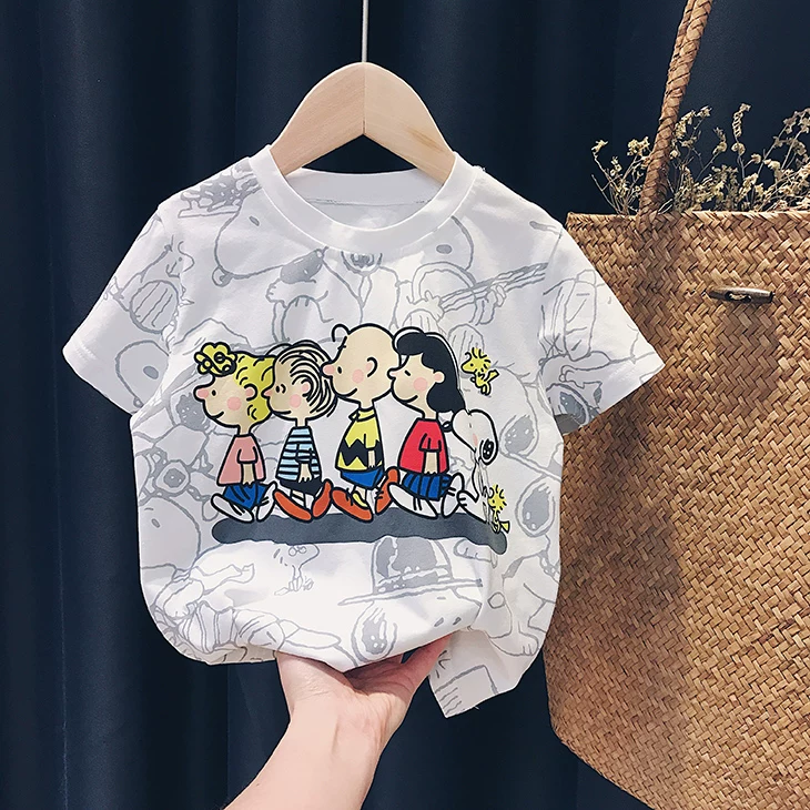 Nuby, Snoopy, детская футболка с коротким рукавом унисекс, летняя одежда, набор мультфильма