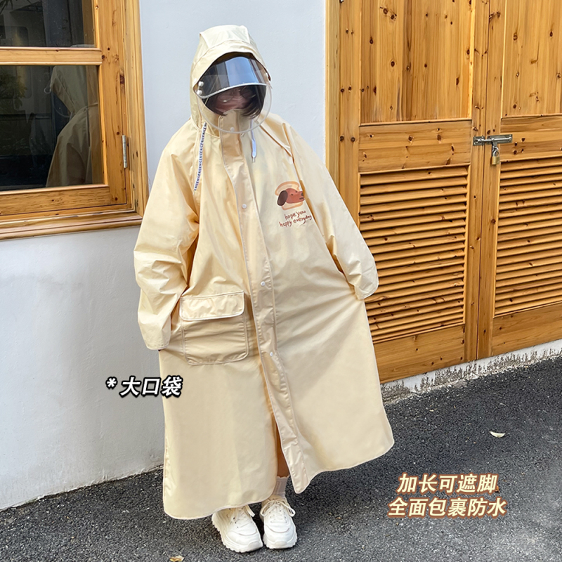 Electric Vehicle Raincoat, Long Full-Body Storm-Proof, Thickened for Adults, Suitable for Outdoor Wear, Hiking, Travel, Single-Person, Battery Rain Poncho