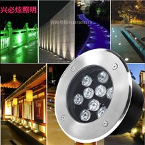 LED underground light Outdoor waterproof LED outdoor embedded lawn round square garden colorful spot light Buried light