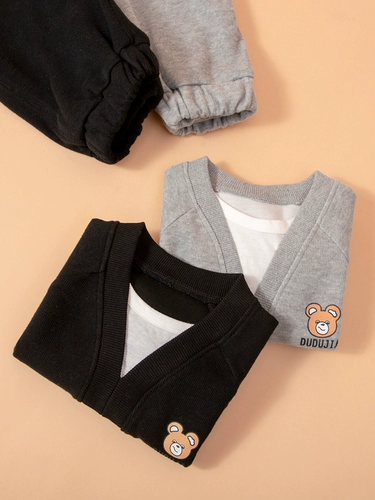 嘟嘟家 Детская весенняя толстовка для мальчиков, детский спортивный комплект, детская одежда