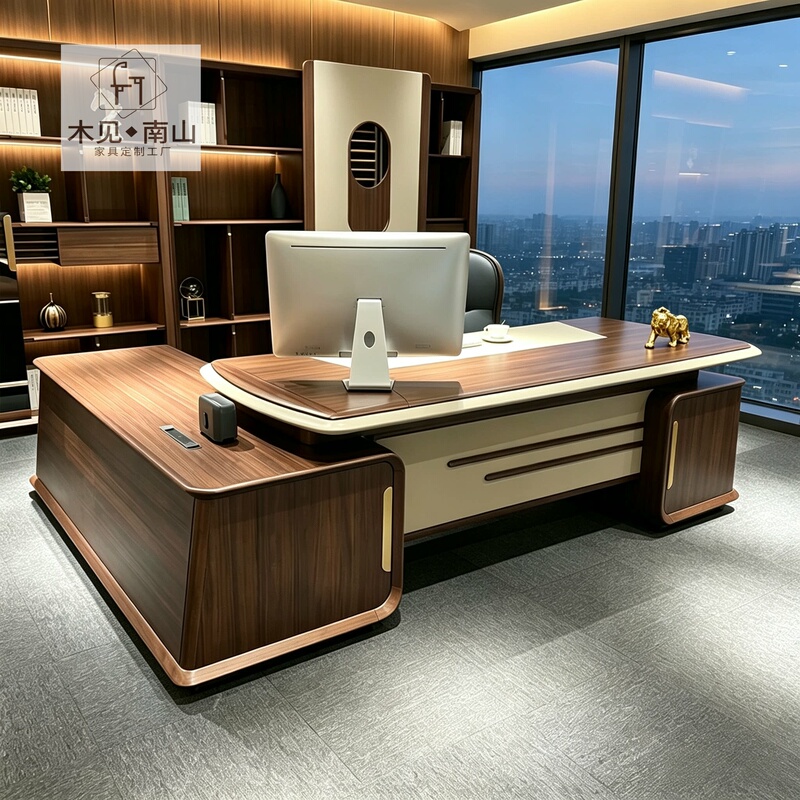 Song-Style Aesthetics North American Black Walnut Solid Wood Desk Executive Desk 2026 New Model High-End Ceo Office Desk Large Executive Desk