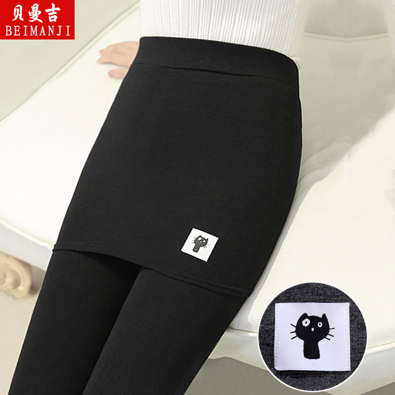 Skirts one-piece fake two-piece underwear women's autumn and winter plus velvet outer wear thickening 2020 new season to keep warm and thin