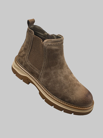 外贸真皮翻毛皮男款户外休闲切尔西靴美拉德复古潮流百搭短筒靴子