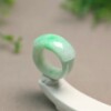 #F547 Waxy bottom floating sun green natural A-grade jade saddle ring for men