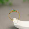 Full green natural grade A jadeite cabochon ring