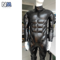 (NM Yumoyuan) black PU leather muscle suit filled with silk floss tailor-made anime base layer