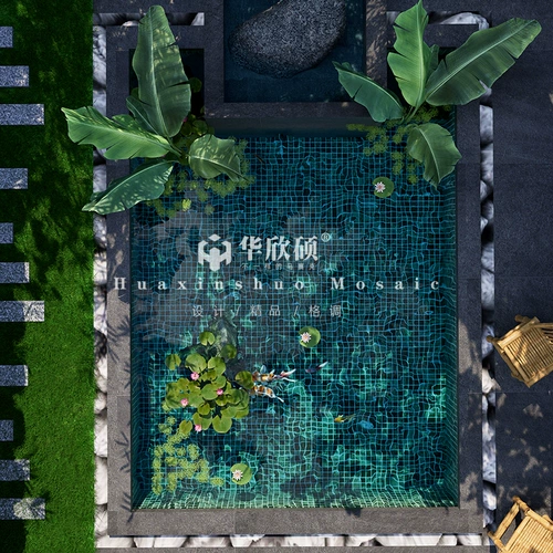 华欣硕 Натуральный большой цветочный зеленый камень мозаичный керамический мраморная собственность