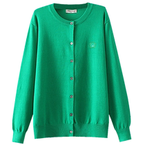 2023 popular new sweater fat girl fashionable smiling face coat large size womens clothing age-reducing fashion knitted sweater cardigan