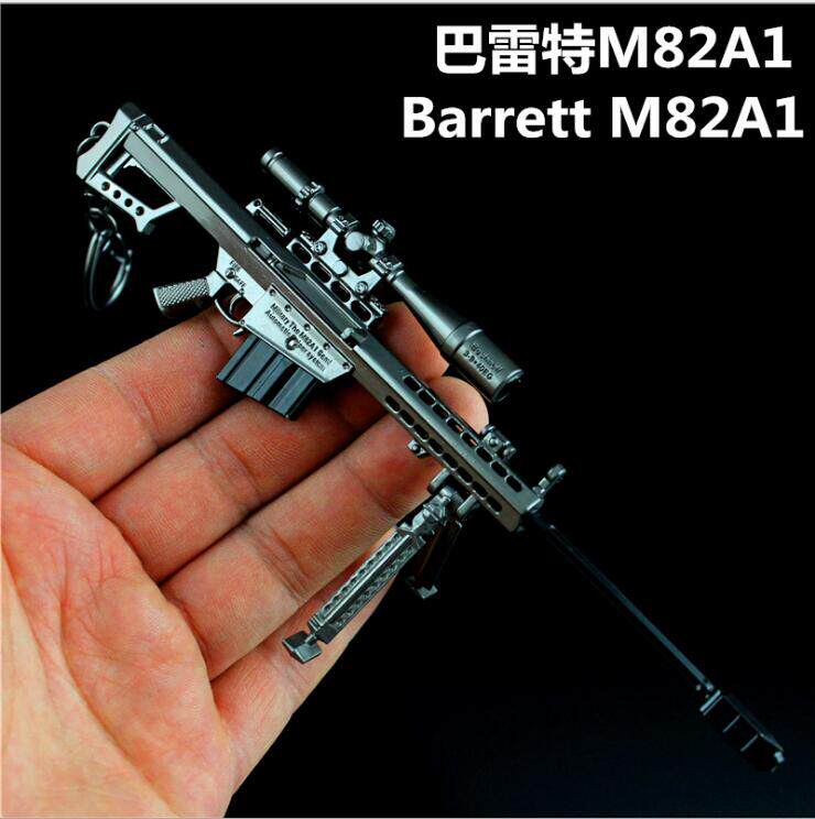 Fire Line Perimeter Barrett M82A1 Sniper Eating Chicken Gun Metal Model No Shadow Aurora Removable Clip Pendant