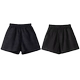 Quần short kẻ sọc bằng vải len nữ mùa thu đông 2018 Mới chân rộng Mùa đông hoang dã Áo len đế dày quần sooc bò nữ cạp cao Quần short