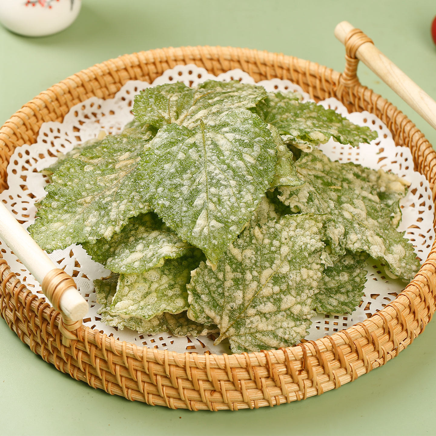 香酥翠叶紫酥叶:解锁新鲜桑叶的美味新吃法,乡厨家宴必备特色食材-桑叶-淘宝百科网