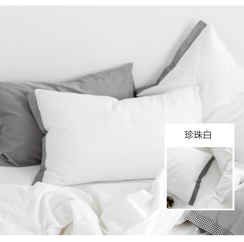 Mu Yi cotton gối gối in gió Bắc houndstooth giặt gối bông đơn giản ren đơn gối - Gối trường hợp gối văn phòng