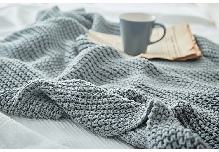 Muyi Home Textiles 丨 ins phong cách Bắc Âu chăn dệt kim phòng khách phòng ngủ đơn giản trang trí chăn nhà trang trí chăn đơn giản - Ném / Chăn