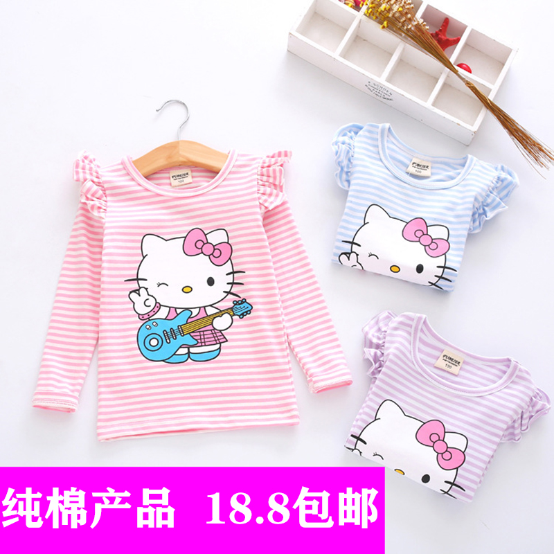 Children's clothing New Children's Long Sleeve T-shirt in Children's Clothing Cotton Cotton and Autumn Girls Top Tide