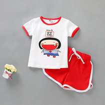 Children suit pro-sub-dress Summer style male and female child pure cotton short sleeve cartoon jacket shorts girl brother-in-law Costume Escort Messenger