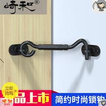 American barn door lock hook stainless steel spray plastic lock hook for interior door sliding door lock hook buckle lock sliding door hook lock