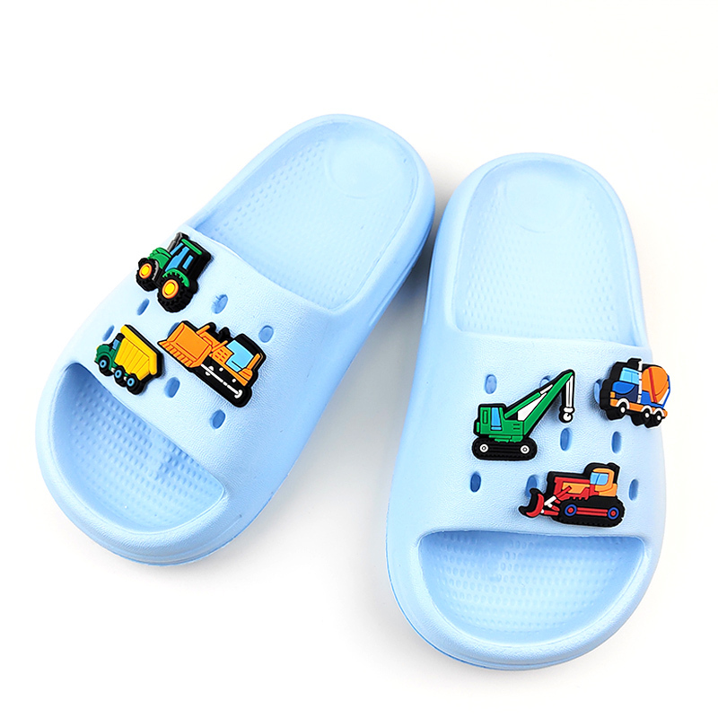 Children's Slippers, Boys' Car Slippers, Crane Summer Beach Slippers, Construction Vehicle Home Slippers, Forklift Slippers