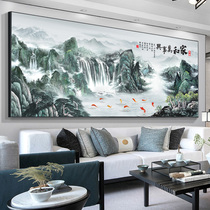 New Chinese style living room decoration painting sofa background wall painter and Wanshixing hanging painting banner Chinese style landscape painting