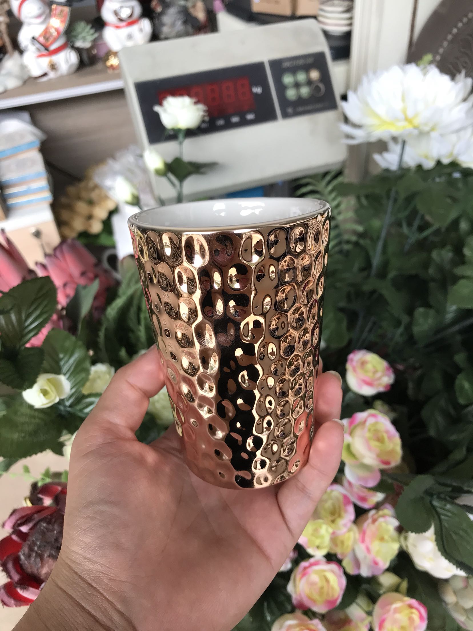 Minimalist modern hammer dot grain rose gold juice cup gargling cup special price promotion