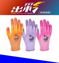 Xingyu color A666 labor protection female gloves small large labor protection rubber wear-resistant thick waterproof gloves
