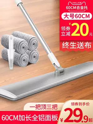 Hand-free washing flat mop home 2021 new one-drag mop cloth large wood floor mop artifact net