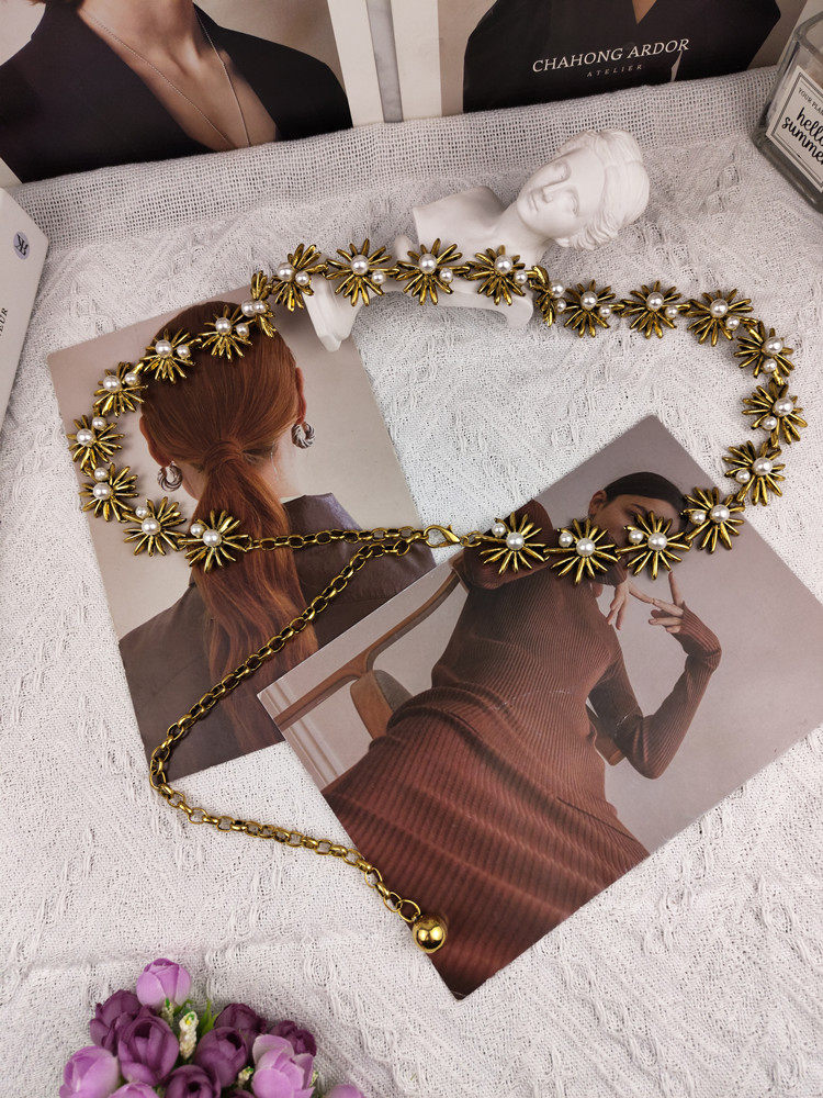 Small fragrant wind waist chain accessories Female Tide Ins Wind Chain Belt Decoration Accessories Skirt Suit Sweater Metal Pants Chain