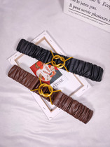Vintage port wind belt Womens clothing net red fashion wild elastic elastic belt with long sweater down jacket waist seal