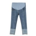 Quần bà bầu mùa thu 2019 mới xuân hè bụng quần denim 9 điểm Quần lọt khe là quần skinny mùa thu - Phụ nữ mang thai quần / quần bụng