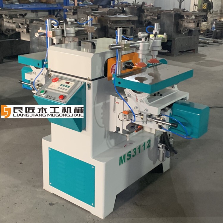 Woodworking Machinery Ms3112 Automatic Double-Head Mortise Machine Horizontal Mortise Slotting Machine Tenoning Machine Square Hole Drilling Machine