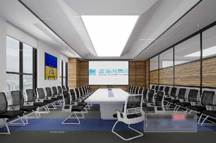 员工办公区3d模型素材源文件工装公共开放办公区3dmax模型库-7