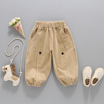 Boy pants spring autumn style foreign air children light cage pants casual loose baby girl baby long pants spring workwear pants