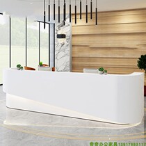 Company front desk cashier paint paint front desk reception desk curved office consultation desk bar counter customized