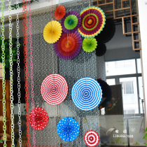 Mall air decoration Kindergarten hanging paper fan decoration Environment decoration Corridor Corridor hanging creative ring creation