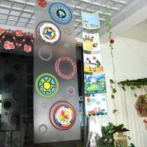 Transparent plastic film Kindergarten environment layout art area Corner hanging decoration dress up creative diy partition background wall