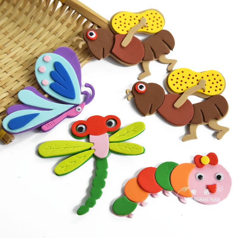 Insect cartoon three-dimensional foam wall paste kindergarten classroom environment layout material board newspaper children room wall decoration