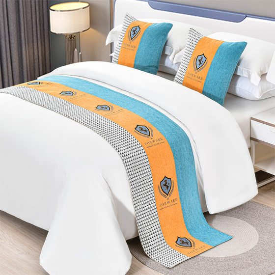 Bed flag, bed end towel, high-end luxury hotel bedding, hotel bed and breakfast home bed with European simple bed cover mat