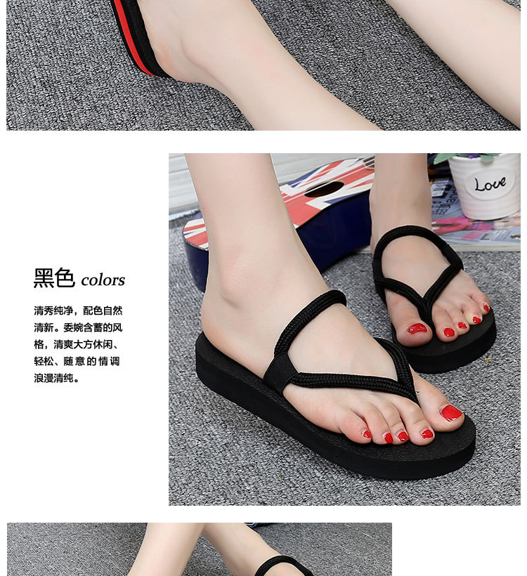 Mùa hè thời trang đơn giản, dép xỏ ngón, sandal, sandal đi biển, giày đế bằng, không trơn, dép đế dày, nữ dép lưới